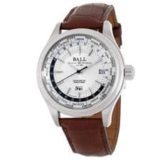 Ball Trainmaster World Time GMT Automatic White Dial Men's Watch GM2020D-L1CJ-SL