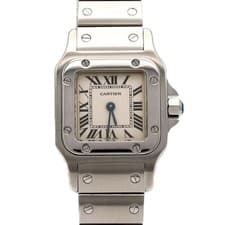 Authentic Cartier Santos Galbe SM W20056D6 Stainless Steel Quartz #270-004-2...