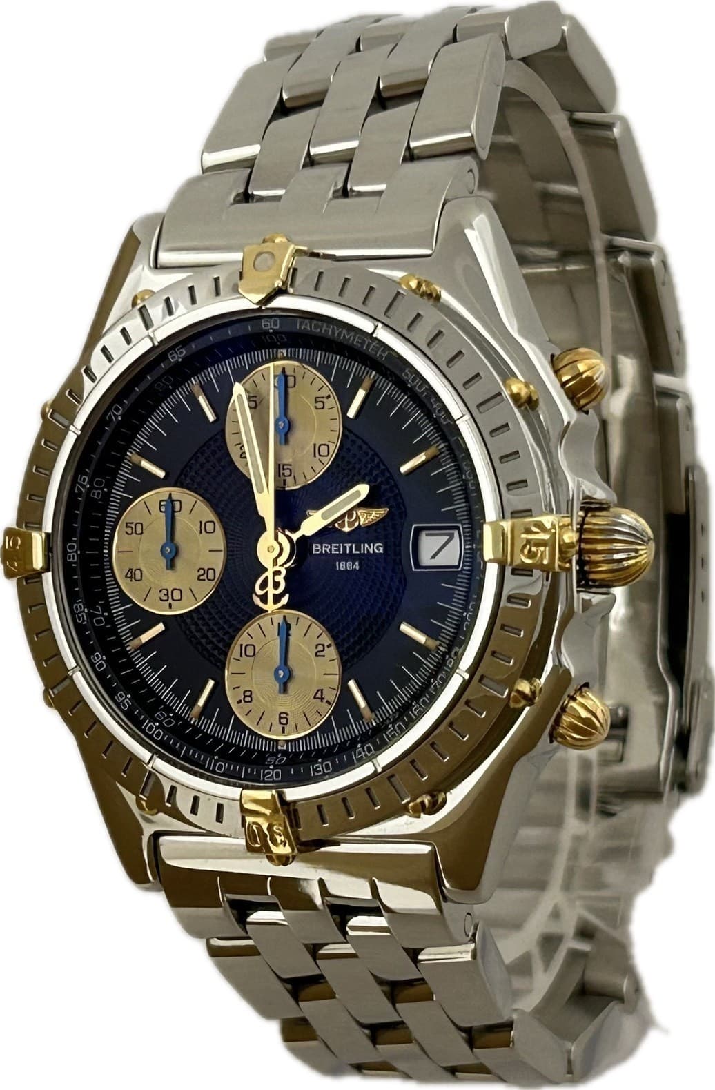 Breitling Chronomat Bicolor B13050.1 Black Automatic Mens Watch Excellent A6290