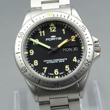FORTIS Cosmonauts 610.22.158 Automatic Black Day/Date Men's Watch 39mm JP Exc+4