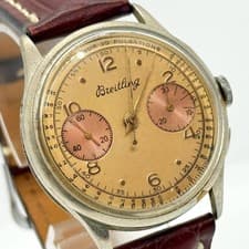 BREITLING Watch 620763 Gold Dial Hand-wound Leather Premier Men's Auth Rare