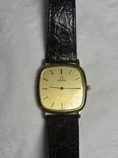 Vintage Omega De Ville Quartz Gold Plated Square Dress Watch New Battery Seville