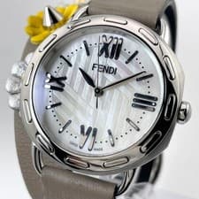 Fendi Selleria Quartz Watch Silver White Shell Dial Braided Ladies Working