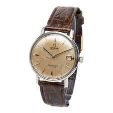 OMEGA Seamaster De Ville Automatic Wristwatch Silver Dial SS Leather Mens