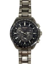 Seiko Astron GPS Solar Watch Black Silver 8X53-0AD0-2 Used