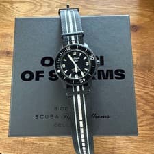 Blancpain x Swatch Scuba Black Automatic Diver Watch Limited Rare Used Japan