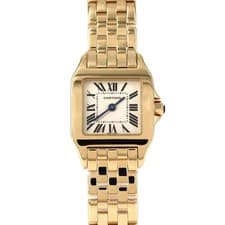 Authentic Cartier Santos Demoiselle SM YG W25063X9 YG Quartz #230-000-391-8431