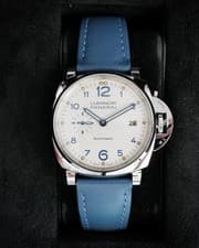Panerai Luminor Due White Ivory Blue Steel Leather PAM00906 Box + Papers 2019