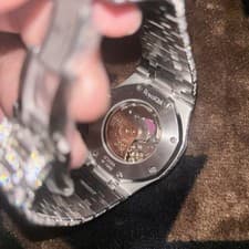 Audemars Piguet Royal Oak Luxury Silver Diamond Customized Automatic Wristwatch