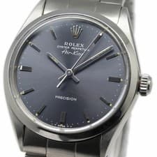 ROLEX Air-King Ref.5500 Cal.1520 Blue Gray Dial Automatic Watch Authentic