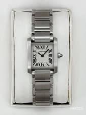 2001 Cartier Tank Francaise 20mm W51008Q3 Stainless Steel White Dial