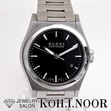 Gucci Pantheon Boys YA115423 Stainless Steel Quartz Watch Black Dial