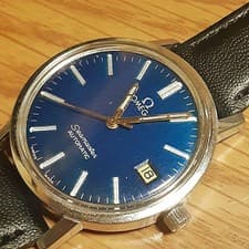 Used working Omega Seamaster Navy Dial Date Automatic Mens Watch Cal 1012 37mm