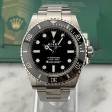 2022 Rolex Submariner No Date Watch 124060 41mm Black Dial Full Set Box Papers