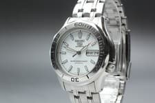 *Exc+5* Seiko 5 7S26-01G0 SNK027 Diver White Day Date 40mm AT Men's Watch JAPAN