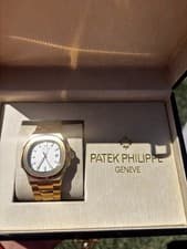 Patek Philippe Nautilus Gold Automatic Wristwatch, Exhibition Caseback, Box