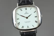 VINTAGE 1970s OMEGA De Ville Cal.711 Roman White Silver Automatic Men Watch JP
