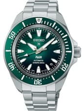Men's Seiko Watch 42mm Samurai Emerald Green SRhodium PlatedL53