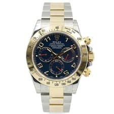 Rolex Daytona 116523 Two-Tone 18K YG & Stainless Steel Blue Dial B&P 2010