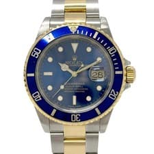 Rolex Submariner Date 16613 40mm SS K18YG Blue Dial Automatic Box Papers #KN073