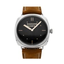 Panerai Radiomir SLC 3 Days Steel Manual 47mm Black Dial Strap Watch PAM 425