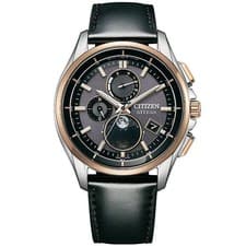 Citizen Attesa BY1004-17X Moon Phase Eco-Drive Solar Radio Men Watch Black NEW