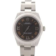 Rolex Oyster Perpetual 177200 31mm SS Dark Grey Dial Automatic Box Papers #KN176