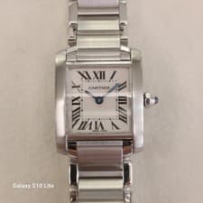 CARTIER Tank Francaise Ref 2384 Quartz Steel Watch 25 x 20 mm