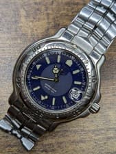 TAG Heuer Professional 6000 WH1115-K1 Navy Blue Dial Quartz Mens Watch Vintage