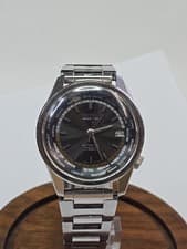 SEIKO RARE VINTAGE GMT WORLD TIME, 6217-7010, BLACK DIAL, ORIG., SS, EXCELLENT