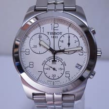 TISSOT Quartz Chronograph Watch Mens Timepiece Stainless Steel wrist 18cm