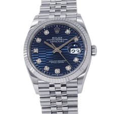 ROLEX Datejust 36mm Stainless Steel Blue fluted Dial 126234G