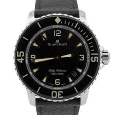 Blancpain Fifty Fathoms BLACK Stainless Steel 45mm 5015 1130 52A Dive Watch