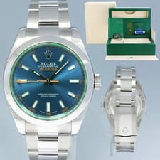 2021 NEW PAPERS Rolex Milgauss Blue Anniversary Green 116400GV Steel Watch Box