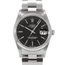 ROLEX Oyster Perpetual Date 15200 black WATCH 712289