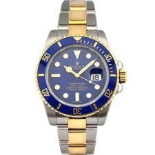 Rolex 116613LB Submariner Date Two Tone Bluesy “Flat Blue” 40mm 2014 Box & Paper