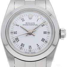 ROLEX Oyster Perpetual ladies watch 76080(K) Stainless Steel WomenWatch whit...