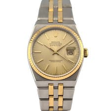 Rolex 17013 Datejust Oysterquartz Two Tone Champagne Dial 36mm 1986