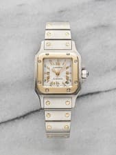 Cartier Santos Galbée 2423 Two-Tone Automatic Silver Guilloché Dial 24mm