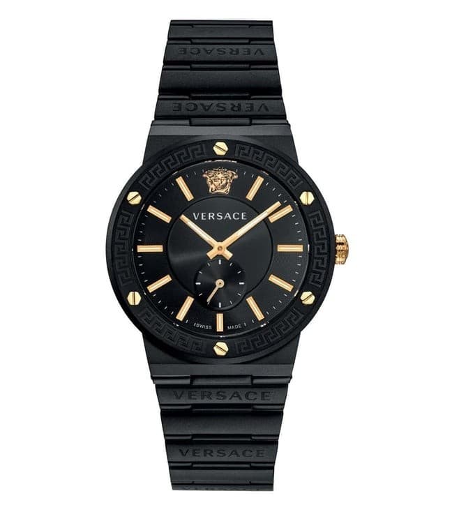 Versace Greca Logo Quartz Black Dial Men Watch VEVI00620