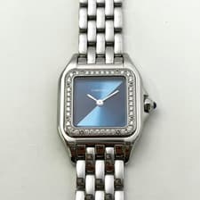 Cartier Panthère W4PN0013 Small Blue Dial Diamond Bezel Full Set 2022