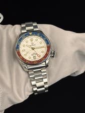 Islander JFK Automatic GMT Watch with White Cloud Dial and Pepsi Bezel #ISL-206