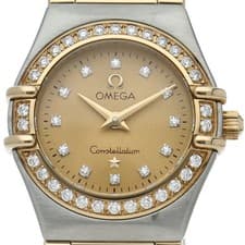 OMEGA Constellation Mini 22.5mm Diamond Bezel 12P Diamond 1267.15 K18YG/Stai...