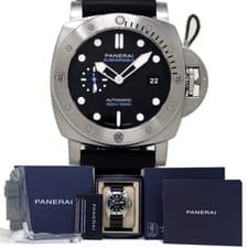 Panerai PAM01596 Submersible 44mm Steel/Rubber BOX&WARNT2025 RETAIL$10,600 #PM36