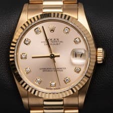 Presidential Rolex Datejust 68278 Fluted Bezel Watch 31mm Blush Champagne Dial