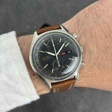 Rare Seiko 6138-8020 Automatic Chronograph Black Dial Day Date Vintage Watch