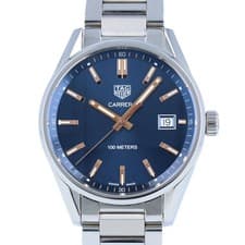 TAG Heuer TAG HEUER Carrera Date Quartz WAR1112 39mm SS Stainless Steel Navy Dia