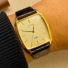 Rare Citizen Exceed Engraved Case Gold Tone Vintage Dress Watch Fashion