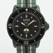 Blancpain x Swatch Scuba Fifty Fathoms Green Abyss SO35G100 CE CE x nylon AT bla