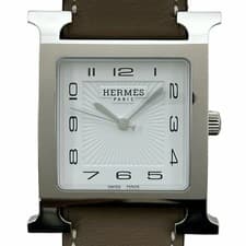 Hermes Watch HH1.810 White Stainless Steel Quartz Men's Used